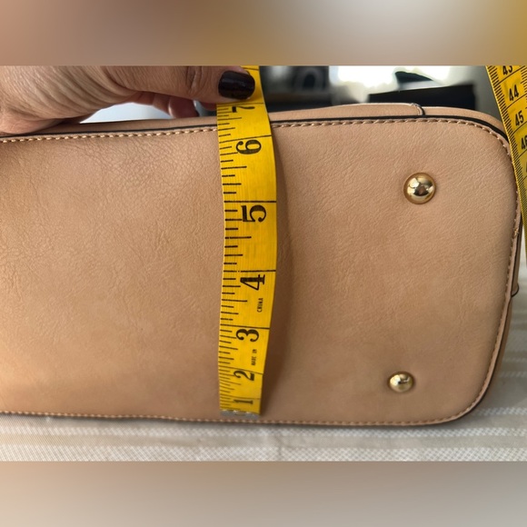 Tan Vegan Leather Tote with removable Strap - Picture 10 of 15